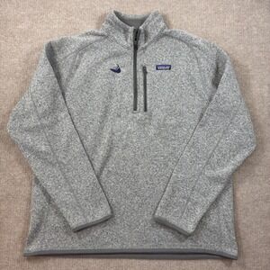 Patagonia Gray Better Sweater 1/4 Zip Nantucket Embroidery Men's Size XL EUC